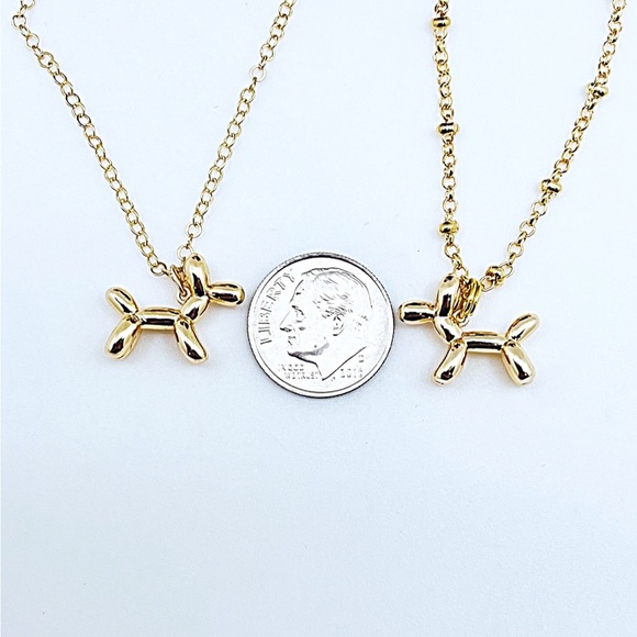 Gold Balloon Dog Necklace w/Choice of Chain, Dog Lovers Gift, NWT, Gift Box - Picture 7 of 8